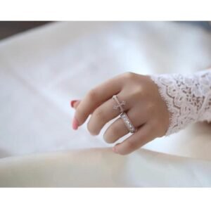 SIDEWAYS CROSS RING - Mim Diamond