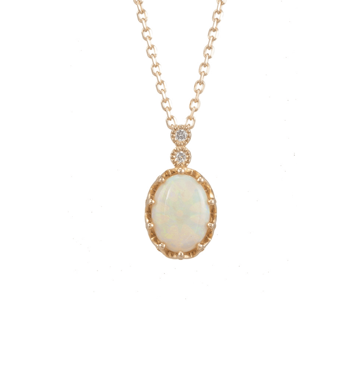 Oval Avustralya Opal Pırlanta Kolye - Mim Diamond