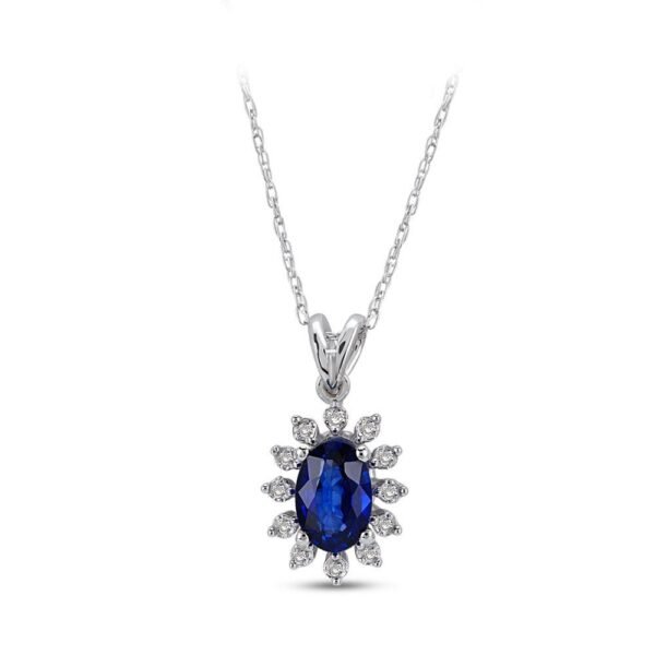 Feniks Pırlantalı Safir Kolye - Mim Diamond