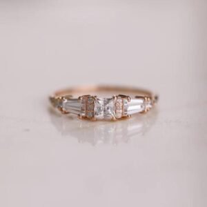 WHITE ART DECO RING - Mim Diamond