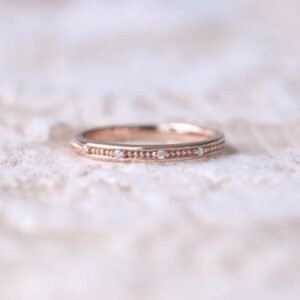 DAINTY MILGRAIN BAND - Mim Diamond