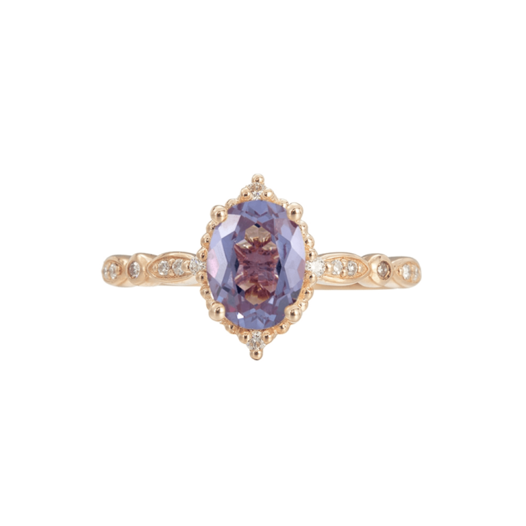 Vintage Oval Alexandrite Evlilik Teklifi Yüzüğü - Vega