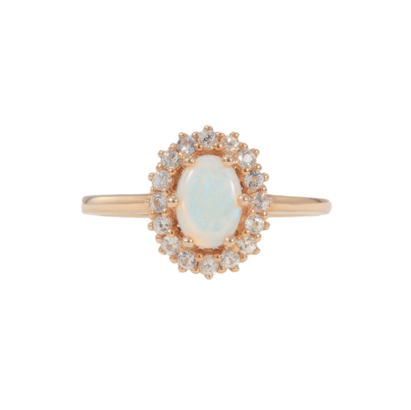 Vintage Oval Opal Evlilik Teklifi Yüzüğü - Chertan