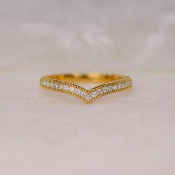 MILGRAIN PAVE CURVED BAND - Mim Diamond