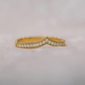 MILGRAIN PAVE CURVED BAND - Mim Diamond