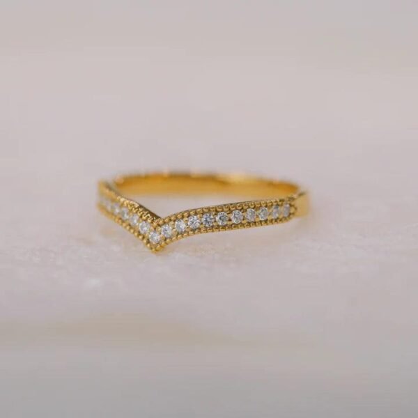 MILGRAIN PAVE CURVED BAND - Mim Diamond