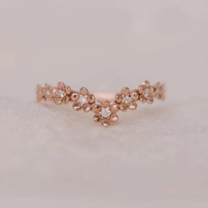 FLOWER CURVED RING - Mim Diamond