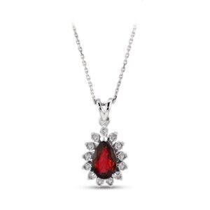 Pırlantalı Yakut Kolye - Mim Diamond