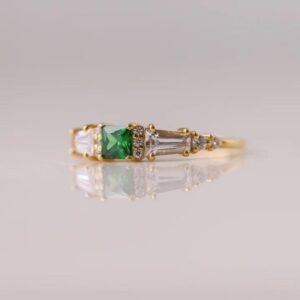 GREEN ART DECO RING - Mim Diamond