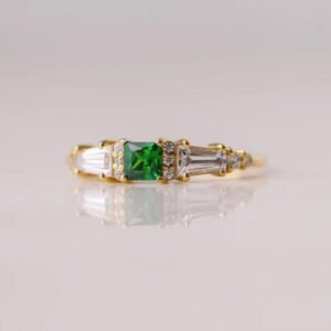 GREEN ART DECO RING - Mim Diamond